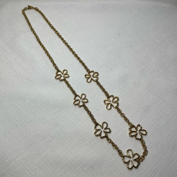 Vintage Robert VERDI Gold-tone Flower Necklace. Stamped - Picture 2 of 7